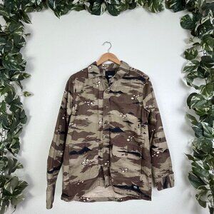 Vans Winchester Long Sleeve Front Button Shirt Storm Camo Men’s Size S